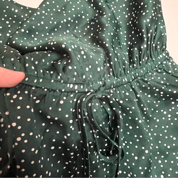 Princess Polly Green White Polka Dot Satin Mini Dress - Picture 4 of 9